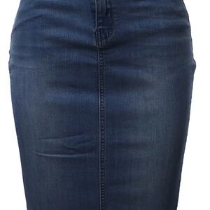 AZY Blue Denim Skirt- modest- midi